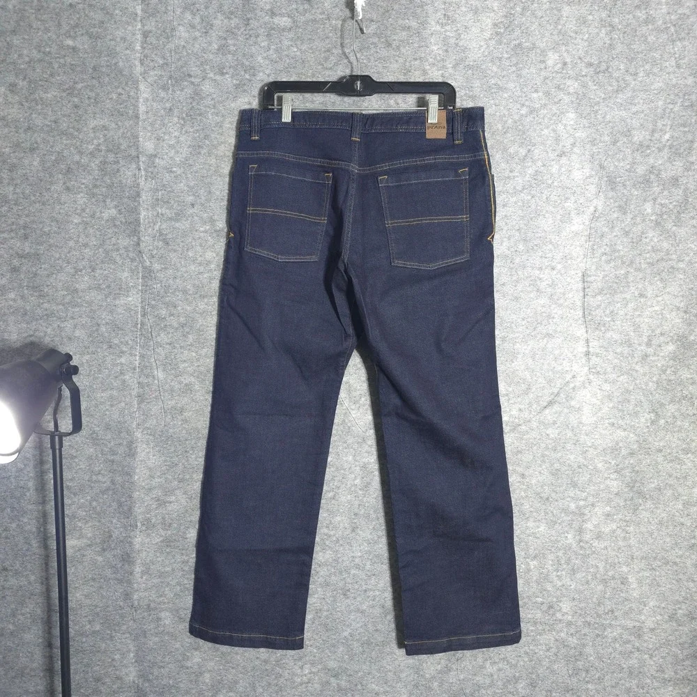Prana Denim Jeans Mens 34x30 Dark Wash Straight Leg Outdoor Active 5-Pocket Pant